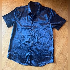 SHEIN Blue Floral Shirt